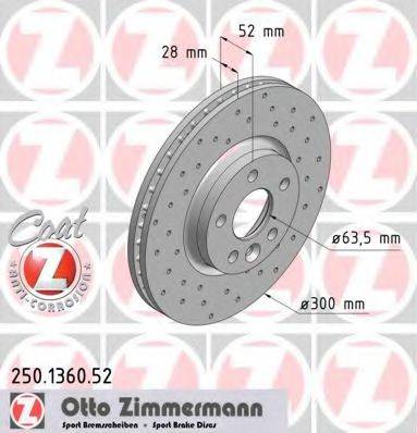 Тормозной диск ZIMMERMANN 250.1360.52