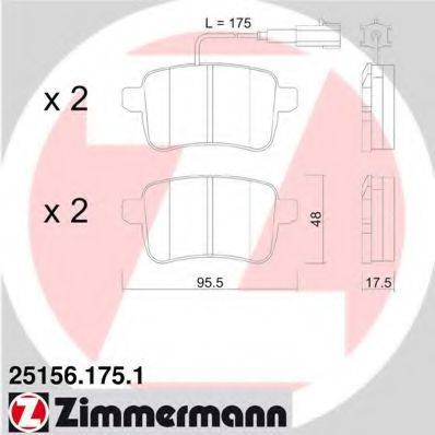 ZIMMERMANN 251561751 Комплект тормозных колодок, дисковый тормоз