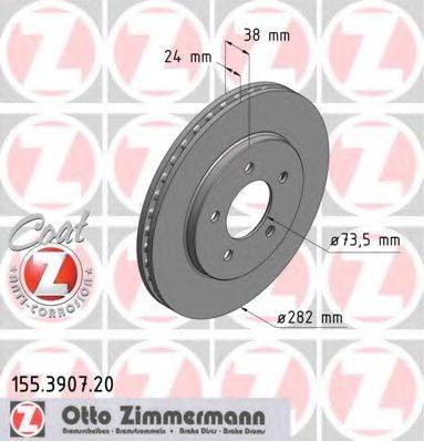Тормозной диск ZIMMERMANN 155.3907.20