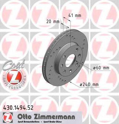 Тормозной диск ZIMMERMANN 430.1494.52