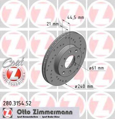 Тормозной диск ZIMMERMANN 280.3154.52