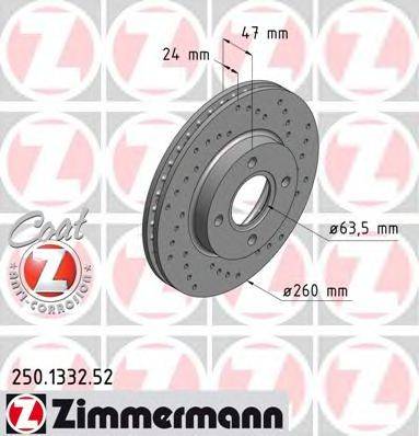 Тормозной диск ZIMMERMANN 250.1332.52