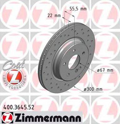 Тормозной диск ZIMMERMANN 400.3645.52