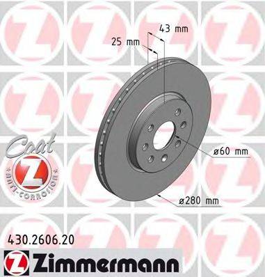 Тормозной диск ZIMMERMANN 430.2606.20
