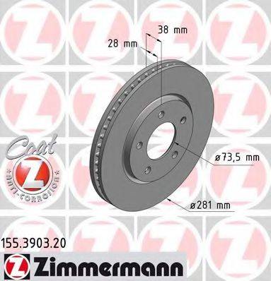 Тормозной диск ZIMMERMANN 155.3903.20