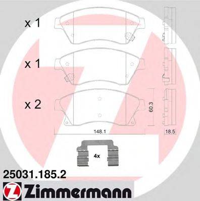 ZIMMERMANN 250311852 Комплект тормозных колодок, дисковый тормоз