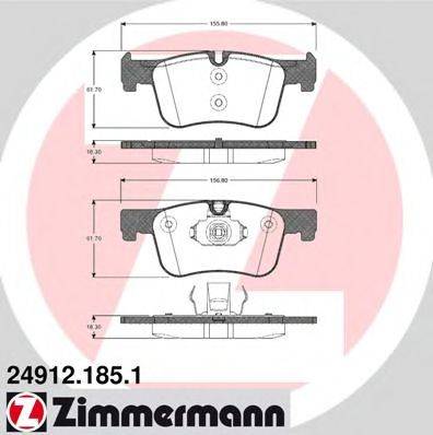 ZIMMERMANN 249121851 Комплект тормозных колодок, дисковый тормоз
