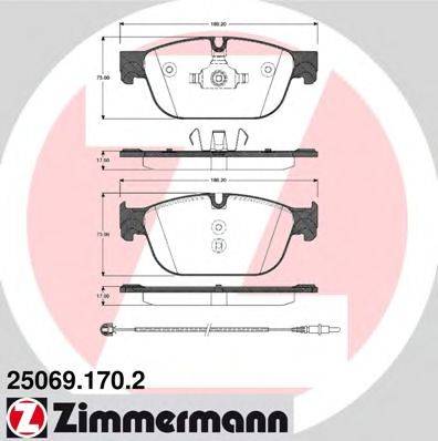 ZIMMERMANN 250691702 Комплект тормозных колодок, дисковый тормоз