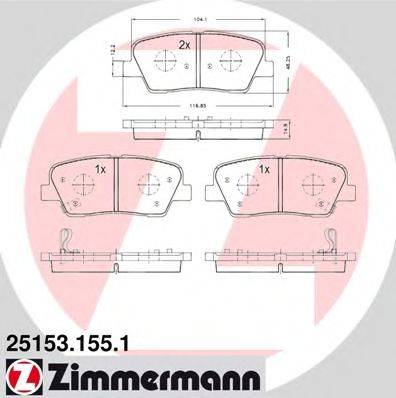 ZIMMERMANN 251531551 Комплект тормозных колодок, дисковый тормоз