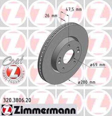 ZIMMERMANN 320380620 Тормозной диск