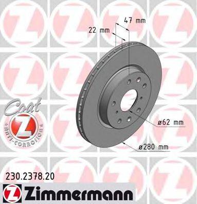 ZIMMERMANN 230237820 Тормозной диск