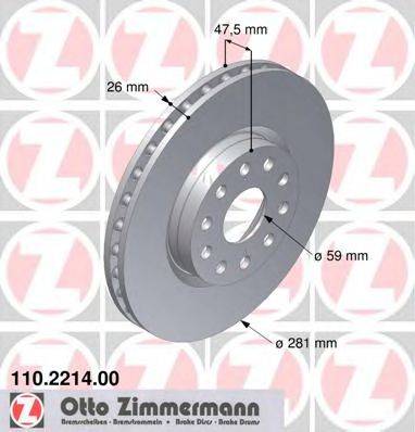 Тормозной диск ZIMMERMANN 110.2214.00