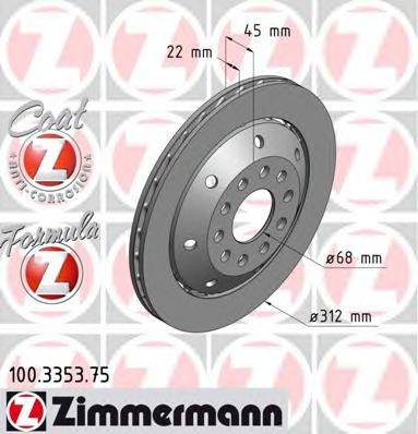 Тормозной диск ZIMMERMANN 100.3353.75