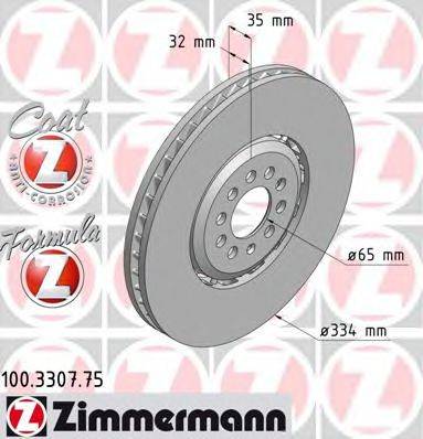 Тормозной диск ZIMMERMANN 100.3307.75