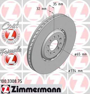 Тормозной диск ZIMMERMANN 100.3308.75