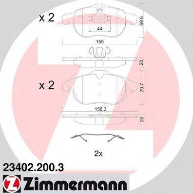 ZIMMERMANN 234022003 Комплект тормозных колодок, дисковый тормоз
