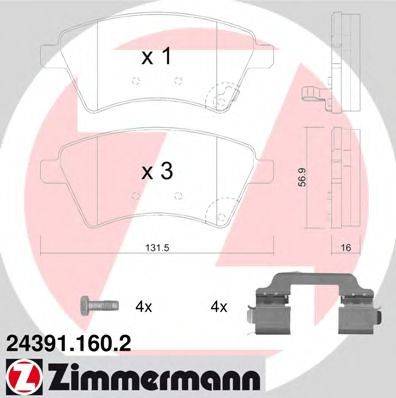 ZIMMERMANN 243911602 Комплект тормозных колодок, дисковый тормоз