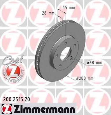 ZIMMERMANN 200251520 Тормозной диск