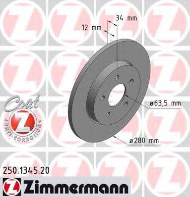 ZIMMERMANN 250134520 Тормозной диск
