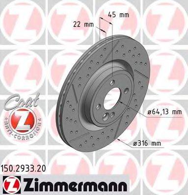 Тормозной диск ZIMMERMANN 150.2933.20