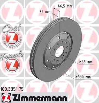 Тормозной диск ZIMMERMANN 100.3351.75