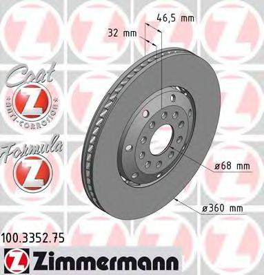 Тормозной диск ZIMMERMANN 100.3352.75