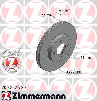 Тормозной диск ZIMMERMANN 200.2525.20