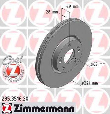 ZIMMERMANN 285351620 Тормозной диск