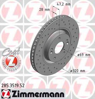 ZIMMERMANN 285351952 Тормозной диск