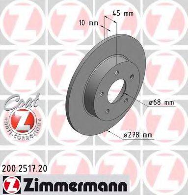 Тормозной диск ZIMMERMANN 200.2517.20