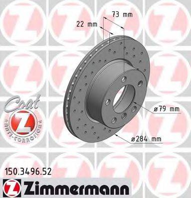 Тормозной диск ZIMMERMANN 150.3496.52