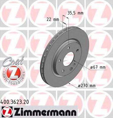 ZIMMERMANN 400362320 Тормозной диск