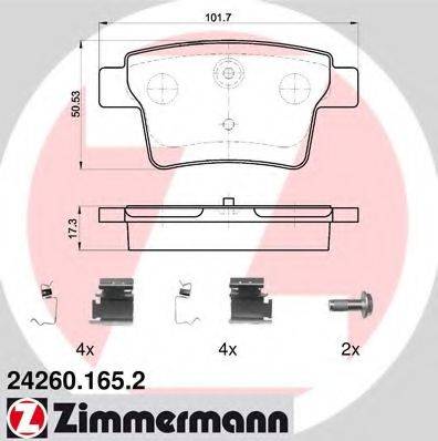 ZIMMERMANN 242601652 Комплект тормозных колодок, дисковый тормоз