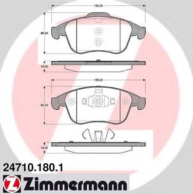 ZIMMERMANN 247101801 Комплект тормозных колодок, дисковый тормоз