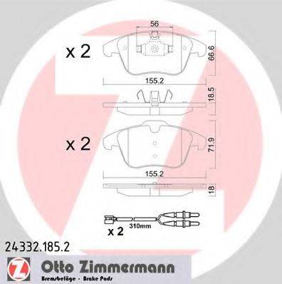 ZIMMERMANN 243321852 Комплект тормозных колодок, дисковый тормоз