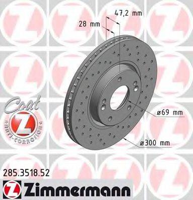 ZIMMERMANN 285351852 Тормозной диск