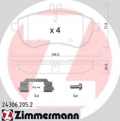 ZIMMERMANN 243062052 Комплект тормозных колодок, дисковый тормоз