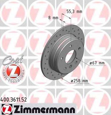 ZIMMERMANN 400361152 Тормозной диск