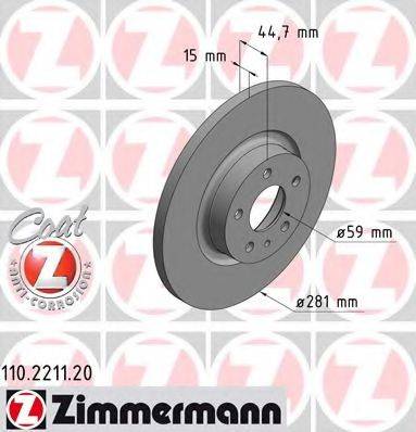 Тормозной диск ZIMMERMANN 110.2211.20