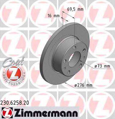 Тормозной диск ZIMMERMANN 230.6258.20