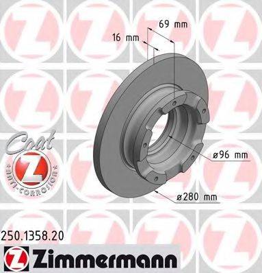 Тормозной диск ZIMMERMANN 250.1358.20