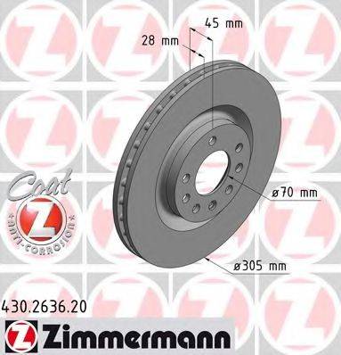 Тормозной диск ZIMMERMANN 430.2636.20
