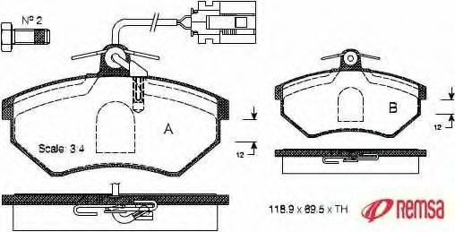 Комплект тормозных колодок, дисковый тормоз METZGER 0134.62
