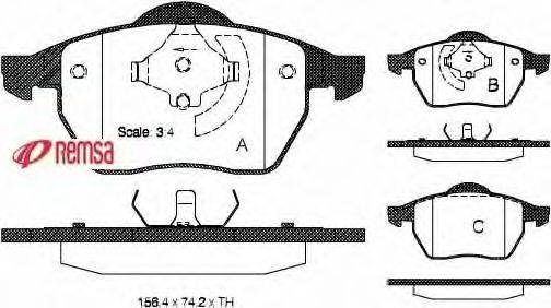 Комплект тормозных колодок, дисковый тормоз METZGER 0390.01
