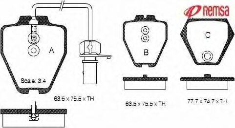 Комплект тормозных колодок, дисковый тормоз METZGER 0752.02