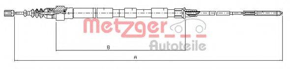 METZGER 107410 Трос, стояночная тормозная система