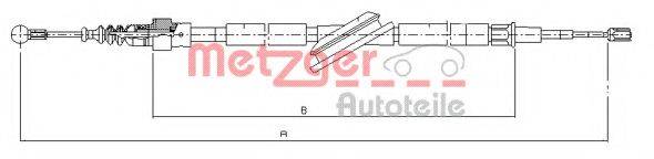 METZGER 107506 Трос, стояночная тормозная система