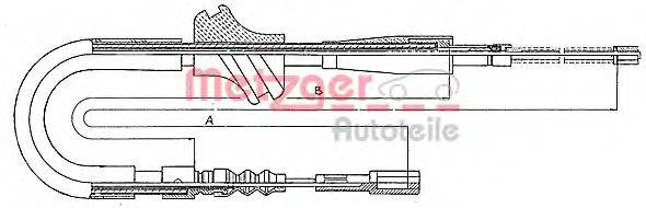 METZGER 10753 Трос, стояночная тормозная система