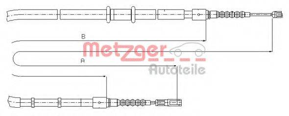 METZGER 107545 Трос, стояночная тормозная система