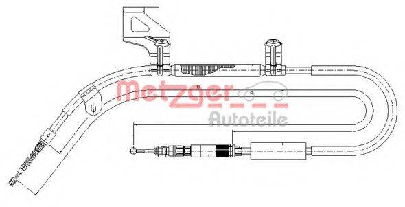 Трос, стояночная тормозная система METZGER 10.7586